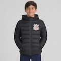 Jaqueta do Corinthians Puffer com Capuz Infantil PRETO