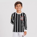 Camiseta do Corinthians Democracia Retrô Manga Longa Infantil PRETO