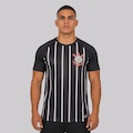Camisa do Corinthians Fitness Raglan Masculina PRETO