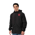 Jaqueta Flamengo Braziline Com Zíper Rito Masculina PRETO/VERMELHO