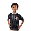 Camiseta do Corinthians Braziline Infantil PRETO/BRANCO
