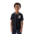 Camiseta do Corinthians Braziline Arte Infantil PRETO/BRANCO