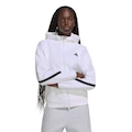 Jaqueta adidas Moletom Capuz Forma P Feminina BRANCO/PRETO