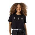 Cropped do Corinthians Glorioso Oversized Surf Center Feminino PRETO