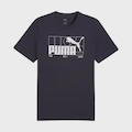 Camiseta Puma Graphic Logo Masculina AZUL