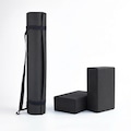 Kit Tapete 2 Blocos Best Fit Yoga Pilates Meditação Exercício Fitness PRETO