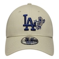 Boné Adulto New Era Food Icon 940 Los Angeles Dodgers Aba Curva BEGE