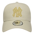 Boné Adulto New Era Metallic Outline Eframe New York Yankee Aba Curva BEGE