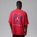 Camiseta Jordan Brooklyn Fleece Oversized Graphic Masculina VERMELHO/BRANCO