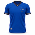 Camisa Cruzeiro Jacquard Edição Especial 1976 Gold Edition RetrôMania Masculino AZUL