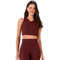 Top Alto Giro Abertura Costa Feminino MARROM