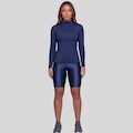 Conjunto Fitness Vekyo Blusa Térmica Proteção UV e Bermuda New Zig - Feminino AZUL ESCURO