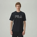 Camiseta Fila Regular Letter Outline Masculina PRETO