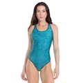 Maio Natação Trinys 3628 Estampado Plus Size Feminino VERDE/PRETO