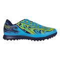 Chuteira de Society Topper Strike V Infantil AZUL/VERDE CLA