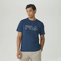 Camiseta Fila Regular Letter Outline Masculina AZUL