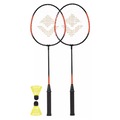 Kit Badminton Vollo VB003 2 Raquetes e 2 Petecas PRETO/VERMELHO