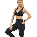 Calça Legging Selene Suplex Com Bolso e Recorte Feminina PRETO