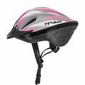 Capacete Poker Bike Windstorm c/ Led Adulto BRANCO/ROSA