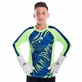 Camisa de Goleiro Poker Defender Manga Longa Infantil VERDE/AZUL ESC