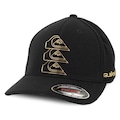 Boné Quiksilver Flexfit Chrome Three Logo PRETO