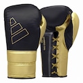 Luva de Boxe adidas em Couro Hybrid 500 Lace PRETO/OURO