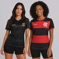 Kit 2 Camisas do Flamengo Emoção e Energia Feminina PRETO