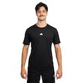 Camiseta adidas Poliamida Train Essentials 3 Listras Masculina PRETO
