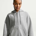 Jaqueta Nike Studio Fleece Oversized Feminina CINZA/BRANCO