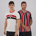 Kit 2 Camisas do São Paulo Stencil e Change Masculina BRANCO