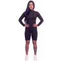 Conjunto Fitness Blusa Térmica Proteção UV e Bermudinha Suplex Vekyo PRETO