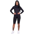 Conjunto Fitness Blusa Térmica Proteção UV e Bermudão Vekyo PRETO
