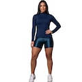 Conjunto Fitness Blusa Térmica Proteção UV e Short New Zig Vekyo AZUL ESCURO
