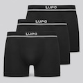 Kit 3 Cuecas Boxer Lupo Microfibra Sem Costura Adulto PRETO