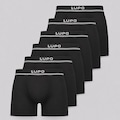 Kit 6 Cuecas Boxer Lupo Microfibra Sem Costura Adulto PRETO