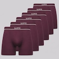 Kit 6 Cuecas Lupo Boxer Microfibra Sem Costura Adulto VERMELHO/VINHO