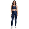 Conjunto Esportivo Top e Calça Brilhoso Vekyo Feminino AZUL ESCURO