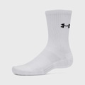 Meia Under Armour Performance Cotton 3 Pares - Masculina BRANCO