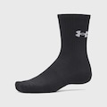 Meia Under Armour Performance Cotton 3 Pares - Masculina PRETO