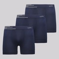 Kit 3 Cuecas Boxer Lupo Light Fit Adulto AZUL ESCURO