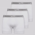 Kit 3 Cuecas Boxer Lupo Basic com Elastano Adulto BRANCO