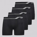 Kit 4 Cuecas Boxer Lupo Microfibra Sem Costura Adulto PRETO