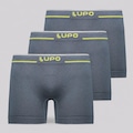 Kit 3 Cuecas Boxer Lupo Microfibra Sem Costura Adulto AZUL