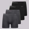 Kit 4 Cuecas Boxer Lupo Microfibra Sem Costura Adulto PRETO