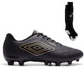 Chuteira de Campo Masculino Umbro Class Footballer  + Meião Umbro Team PRETO/OURO