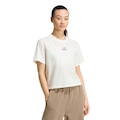 Camiseta Cropped adidas Gráfica Motion Feminina OFF WHITE