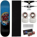 Skate Santa Cruz Montado 8.0 Caveira Stick 139mm Next 57mm AZUL