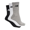 Kit 3 Pares de Meia Cano Longo New Balance Unissex BRANCO/AZUL CLA
