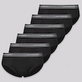 Kit Cueca Slip Lupo Algodão com Elastano Masculino - 6 Unidades PRETO