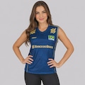 Camiseta Regata Volt Brasil Volêi CBV II 2026 Feminina AZUL